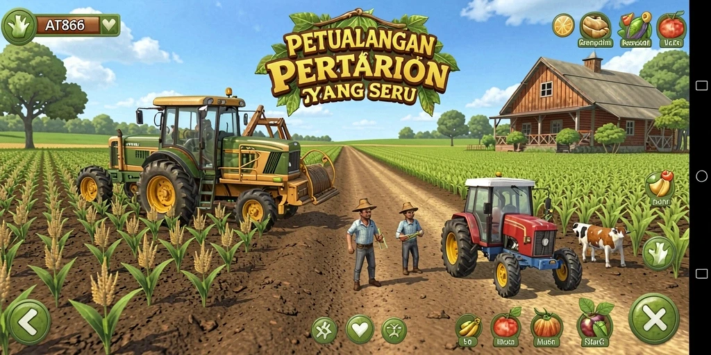 Tampilan gameplay AT866 yang menarik saat bertani.