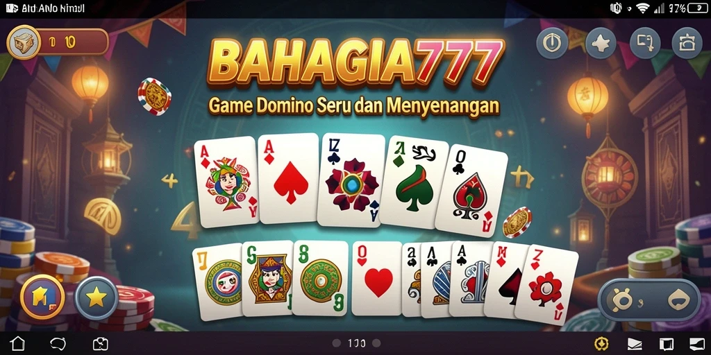 Tampilan gameplay seru BAHAGIA777 saat bermain Domino online.