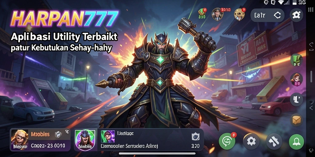 Tampilan aplikasi HARAPAN777 dengan fitur utility yang menarik.