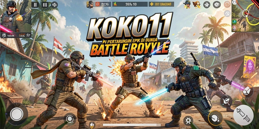 Tampilan gameplay epik dari KOKO11 dalam pertempuran Battle Royale.