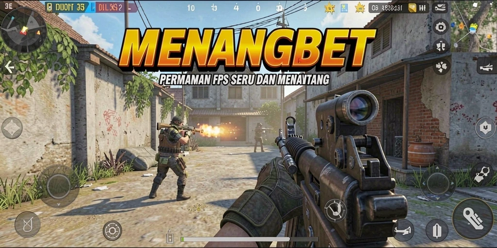 Screenshot MENANGBET menampilkan aksi seru dalam game FPS.