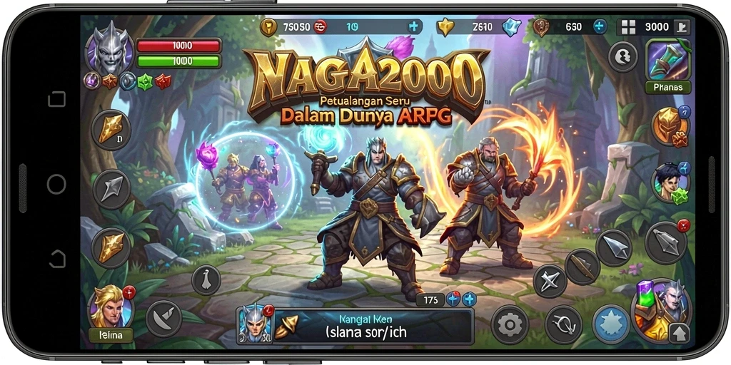 Tampilan menarik dari gameplay ARPG NAGA2000 yang memukau.