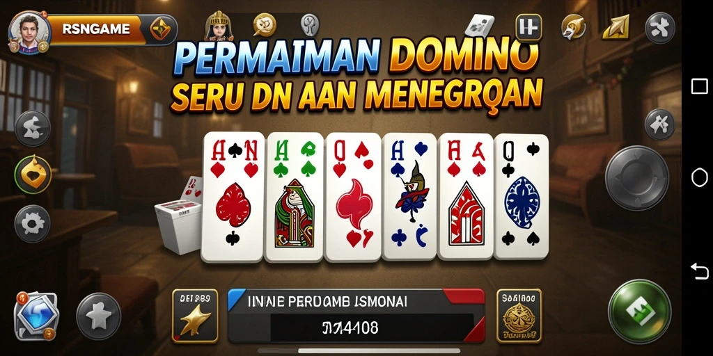 Screenshot gameplay RSNGAME menampilkan aksi seru permainan Domino.