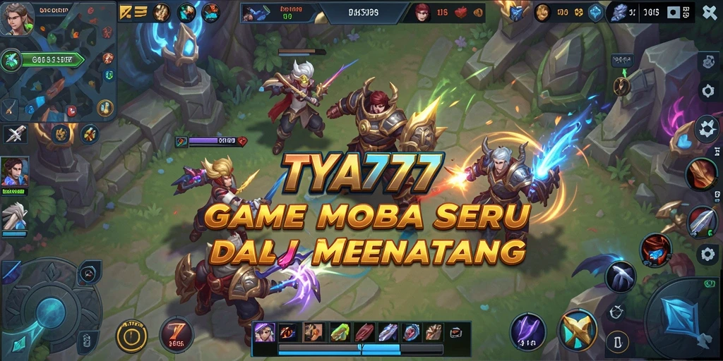 Screenshot gameplay TYA777 menampilkan pertempuran seru antar hero.